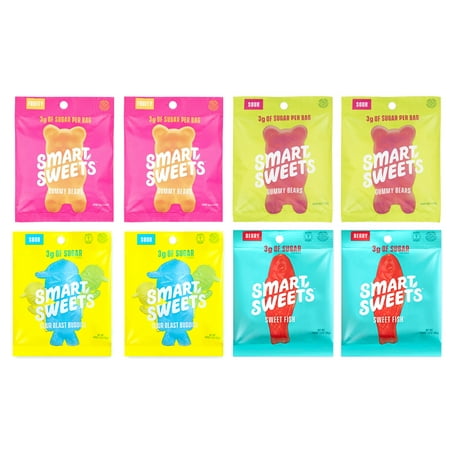 Smart Sweets, Keto-Friendly, Stevia Sweetened Fruity Gummy Bears, Sour Gummy Bears, Sweet Fish, Sour Buddies, Sugar Free Gummy Bears, Low Sugar, Low Carbs, 8 Pack (Best Fish For Sweet And Sour)