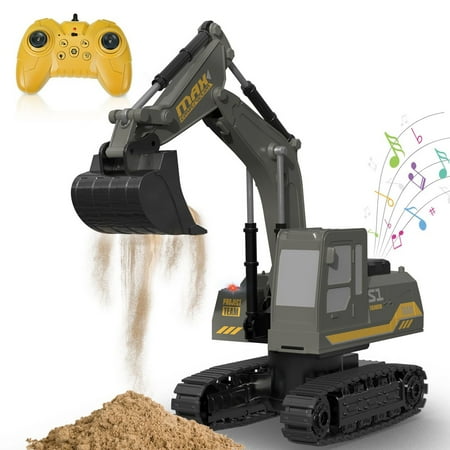 Model A1: 2410-Pass Alloy RC Excavator Toy with Remote Control Durable Black Construction Vehicle for