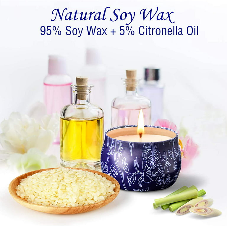 Citronella Candles, Scented Candles Gift Set of 4 x 4.4 Oz, Natural Soy Wax  Aromatherapy Candle for Outdoor and Indoor 