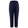 thumbnail image 5 of up to 60% off Gifts Usmixi Womens Plus Size Trousers Casual Solid Elastic Waist Drawstring Long Pants Loose Pleated Sports Wide Leg Straight Pants Navy s, 5 of 5