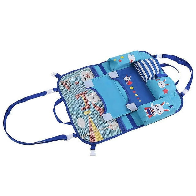 Cute Cartoon Car Seat Back Organizer Storage Bags Hanging Car Pocket Car Bags Blue Rabbit