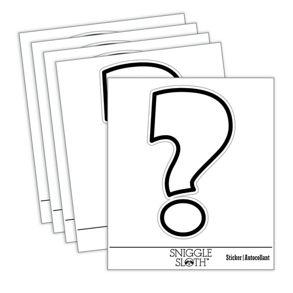 Question Mark Bold Outline Car Window Bumper Water Bottle Phone Tablet Laptop Waterproof Vinyl Decal Sticker Set 5-Pack - Gloss Finish - 2.0"