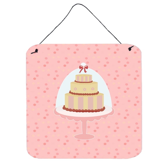 Carolines Treasures BB7275DS66 Decorative Cake 3 Tier Pink Wall or Door Hanging Prints 6HX6W multicolor