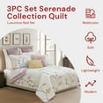 thumbnail image 2 of Safdie & Co. 3-piece Serenade Microfiber Double Queen Quilt Set in Multi-Color, 2 of 13