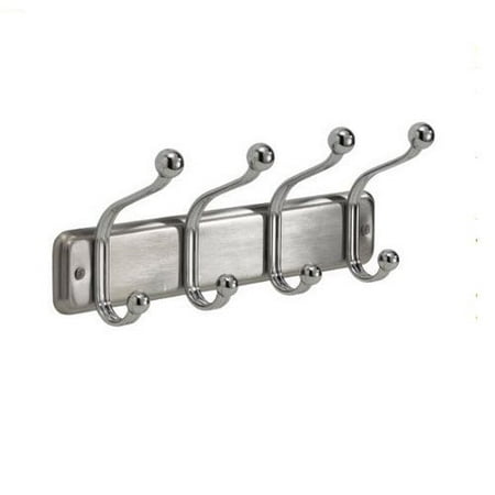 

New InterDesign 54170 Wall Mount 4 Hook Rack Chrome Each