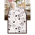 thumbnail image 2 of Burlap Table Runner 120 Inches Long, Watercolor Coffee Cup Bean Heart Non-Slip Kitchen Table Runners for Dining Room Everyday Use Party Table Decorations Country Graffiti Style, 2 of 9