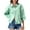 Green, variant on Button Down Shirts for Women 3/4 Sleeve Drop Shoulder Striped Shirts Loose Fit Ruffle Hem Lapel Blouses with Pocket