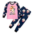 thumbnail image 2 of Dakiuu Boys Girls Carnival Pajamas Set Toddler Kids 2 Pcs Long Sleeve T Shirt and Pants Pj Sleepwear Outfits B-Pink 4-5 Years (4Y), 2 of 4