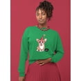 thumbnail image 2 of Welsh Corgi Puppy Let's Party Sweatshirt Women -Image by Shutterstock, Female Medium, 2 of 4