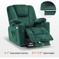thumbnail image 3 of MCombo Electric Power Lift Recliner Chair with Extended Footrest for Elderly People, 3 Positions, Hand Remote Control, Lumbar Pillow, 2 Cup Holders, USB Ports, 2 Side Pockets, Fabric 7507 Green, 3 of 7
