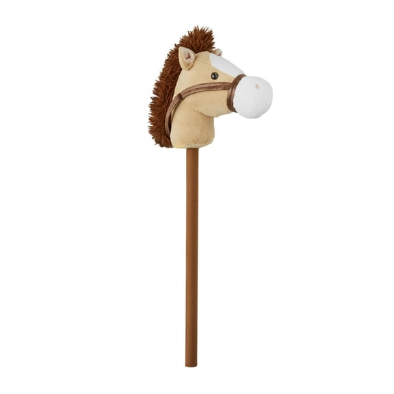 Kid Connection Plush Riding Stick Horse, Brown, Ages 3 , Toddler Toys