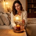 thumbnail image 6 of Hyindoor Flower Candle Warmer Lamp with Timer Adjustable Height, Vintage Wax Melt Warmer for Scented Wax with 2 GU10 Bulbs, Birthday Gifts for Women, Mom Gifts Idea, 6 of 9