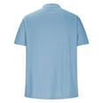 thumbnail image 5 of COSFO Blue T Shirts for Men Casual V-Neck Short Sleeve Solid Tops Pullover Slim Classic Tee, 5 of 5