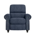 thumbnail image 3 of Homesvale Cari Push Back Recliner Chair with Nailhead Trim, Denim Blue Polyester Fabric, Living Room Recliner, 3 of 7