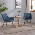 thumbnail image 3 of Homy Grigio Faux Leather Living Room Chairs With Armrest, Dining Chairs Set of 2 (Blue), 3 of 5