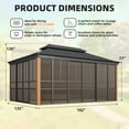 thumbnail image 2 of Hommow 12'*16' Sunroom, with Front Door, Side Entrance, Galvanized Steel Double Top, Wood Grain Appearance, Aluminum Alloy Frame, Solarium Backyard Sun Room, 2 of 8
