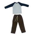 thumbnail image 4 of Traje de manga larga y pantalones 1/6, traje de ropa en miniatura, traje completo hecho a mano, ropa de figura de acción para figuras de vestir de 12 azul marino y blanco CUTICAT Traje de camisa corta, 4 of 8