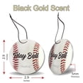 thumbnail image 2 of Ambientador para auto con gancho, béisbol, paquete de 4, negro y dorado, 2 of 6