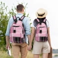 thumbnail image 6 of Casual Canvas Backpack Without Interlayer Large Capacity Stick Bag Design For Outdoor Shopping Office Outdoor Sports Plaid Fall Camo Pink_4 Medium, 6 of 7