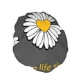 thumbnail image 2 of Easygdp Keep Life Simple Daisy Flower Shower Caps for Women, Double Waterproof Layers Shower Cap, Quick Drying Bath Hair Cap Reusable, 2 of 9