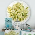 thumbnail image 2 of Designart 'Abstract White Meadow Flowers' Traditional Circle Metal Wall Art 11x11 - Disc of 11, 2 of 5