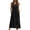 Black, variant on Women's Crew Neck Sleeveless Button Down Maxi Dress with Pockets Women's Plaid Irregular Long Sleeved Collared Button Up Shirt Jacket Dress With Belt