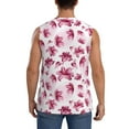 thumbnail image 4 of Bingfone Lilies Flowers Pattern Men's Tank Tops Workout Sleeveless Tee Shirts Running Beach Tanks for Men-XX-Large, 4 of 7