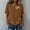 Brown, variant on YHAJDS Women's T Shirts Solid Color Round Neck Short Sleeve Chinese Button Loose Linen Cotton Top