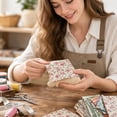 thumbnail image 4 of 50-Piece Cotton Fabric Squares with Assorted Floral and Printed Designs, 4-Inch Precut Quilting Squares for Sewing and Patchwork Diy, 4 of 5