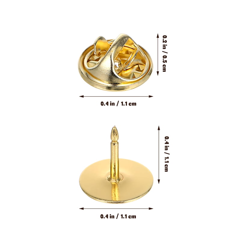 50 Sets Golden Butterfly Pin Backs With Lock – Stainless Steel Clasps For DIY Crafts, Lapel Pins & Scrapbooking