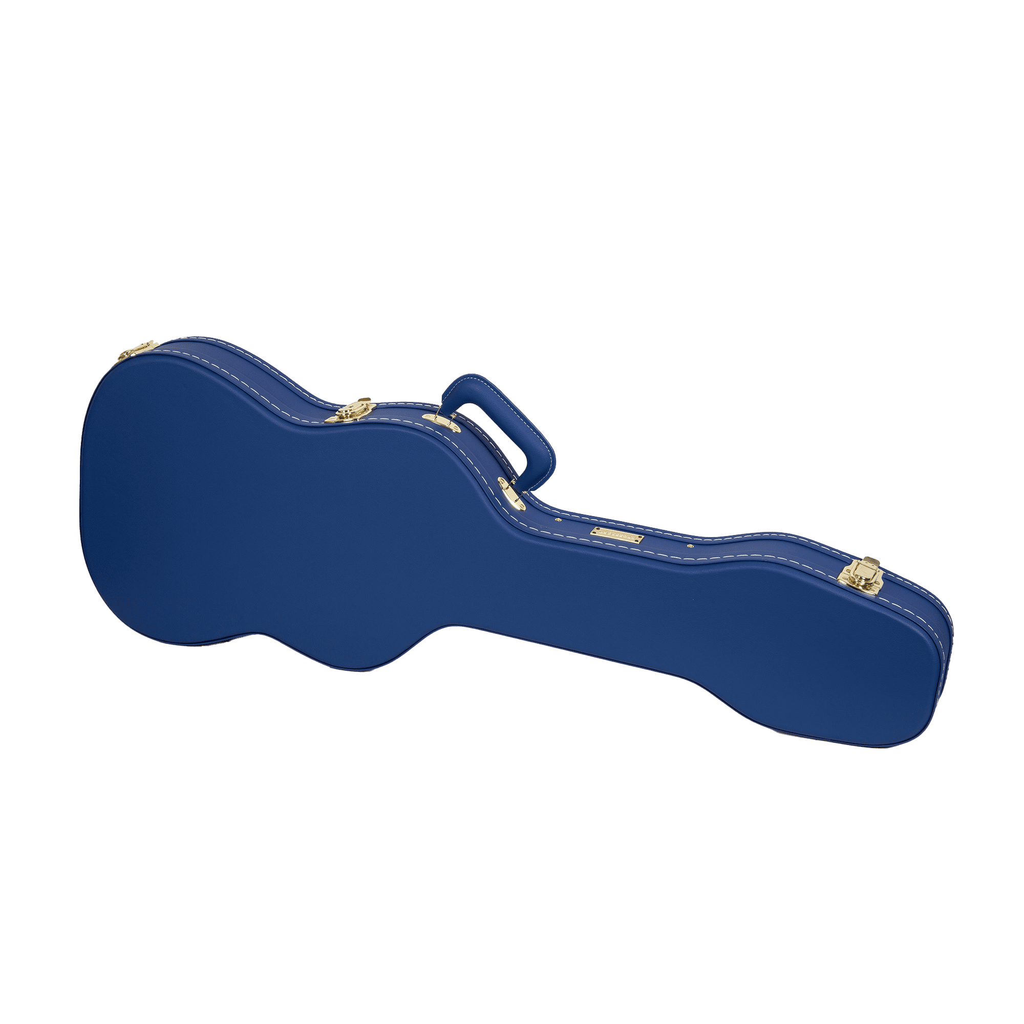 Crossrock Designer Series- Universal Wooden Case for Stratocaster and Telecaster Electric Guitars- Security Lock, Metal Feet, Storage Space- Vibrant Blue