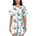 thumbnail image 1 of Balery Turtles And Seahorses Conjunto de Pijama para Mujer con Estampado, Dos Piezas de Manga Corta y Shorts, Ropa de Dormir Suave con Cuello Redondo y Bolsillos-3X-Large, 1 of 6