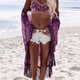 thumbnail image 3 of 1x de Gasa de color Rosa Impresión de Flor Casual Cómodo Suave Ligero De Moda Ropa Invierno L Sunnimix Cubierta de la playa ARRIBA, 3 of 8