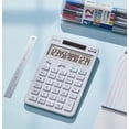 thumbnail image 2 of Calculadora UNIIONE de escritorio de 14 dígitos, blanca con pantalla LCD brillante, 2 of 7
