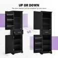 thumbnail image 4 of CQSXDA Tall Freestanding Bathroom Storage Cabinet, Black MDF with Two Doors and Adjustable Shelves for Organized Storage, 4 of 16