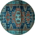thumbnail image 1 of Ahgly Company Indoor Round Persian Light Blue Traditional Area Rugs, 7' Round, 1 of 4