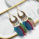thumbnail image 2 of Pendientes de plumas de moda lunar, joyería 2 piezas, 2 of 5
