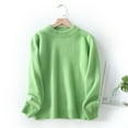 thumbnail image 4 of SERTG Big Kids Lined Sweater Long Sleeve Mock Neck Fall Winter Solid Color Knit Layer Top for Boys and Girls 2-14 Years(Green,3-4 Years), 4 of 6
