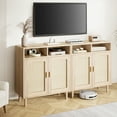 thumbnail image 1 of Rattan Buffet Cabinet with Storage,2 Door Kitchen Storage Cabinet with Shelves, Wood Sideboard Cabinet for Kitchen,Shoe Cabinet Storage for Entryway Living Room Dining Room Bedroom, 1 of 7