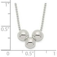 thumbnail image 3 of Sterling Silver Polished 3 Bead Necklace Made In United States qg3119-18, 3 of 5
