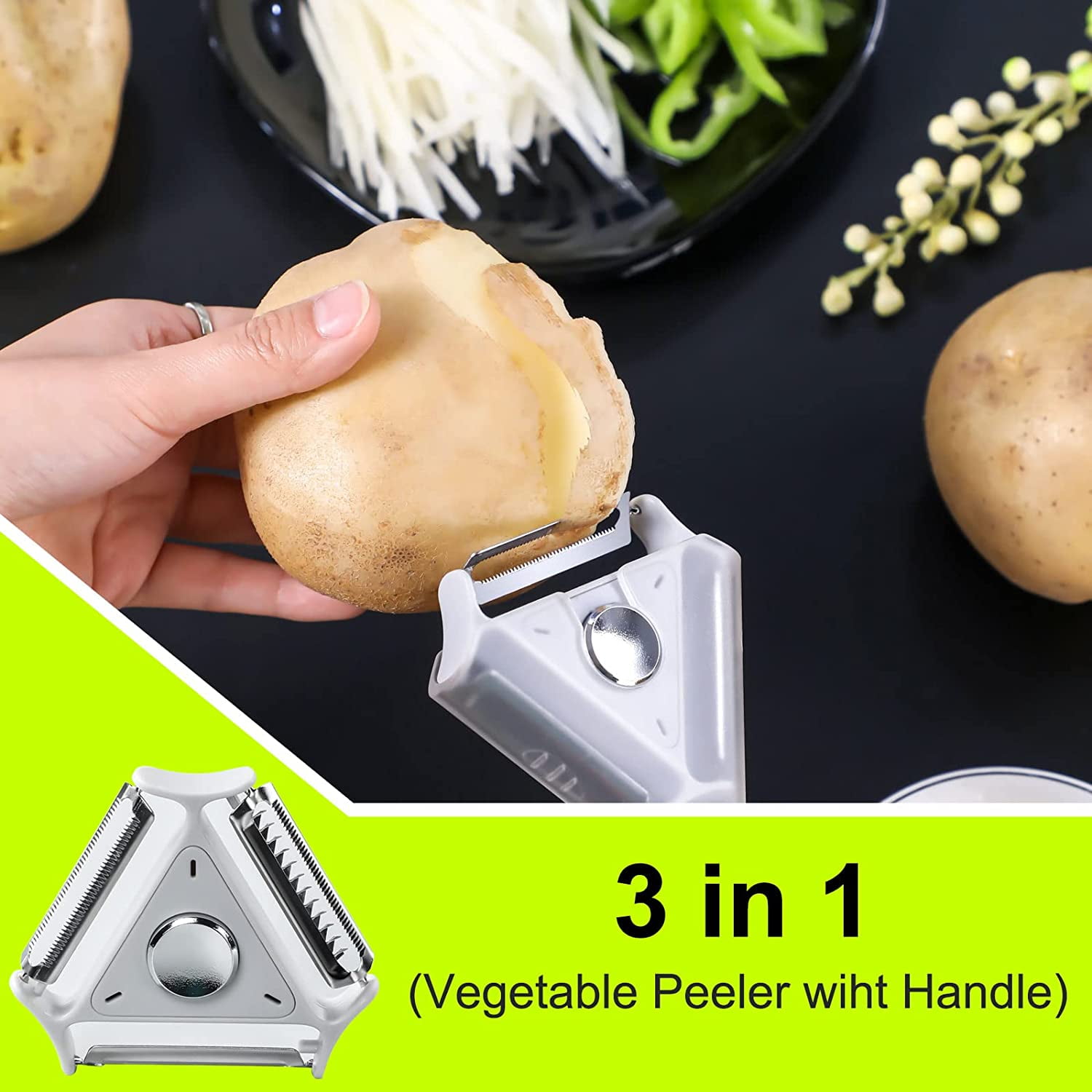 Vegetable Peeler, Y-Shaped Potato and Fruit Peeler for Kitchen, 3-In-1 —  CHIMIYA