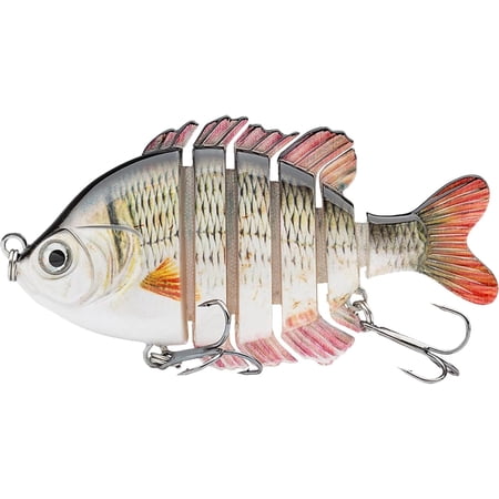 Multi Jointed Fishing Lures Glide Bait Panfish Bluegill Swimbaits Hard Topwater Bass Lures Saltwater Freshwater 3.5in/0.85oz