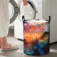 thumbnail image 5 of Fotbe Bioluminescent Underwater Flower Cesto de Ropa con Asas, Cesto Impermeable de Gran Capacidad, Bolsa de Lavado para Dormitorio, Cesto de Ropa con Ruedas y Asas-Medium, 5 of 6