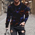 thumbnail image 2 of Honeeladyy Men's 3D Print T Shirts Funny Graphics Pattern Crewneck Long Sleeve Tees Athletics Workout Top #Ni-Black-XXL, 2 of 5