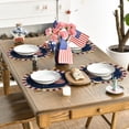 thumbnail image 3 of MIZHONA 4th of July Patriotic Round Placemats Set of 6 American Flag Memorial Day Table Place Mats four of july decorations 14 inch, 3 of 5