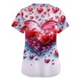 thumbnail image 3 of Womens Scrubs Tops,Women's Fashion V-Neck Nursing Top Valentine's Day Print Short-Sleeve Nursing Scrub Top with Pockets - White - L, 3 of 5