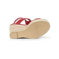 thumbnail image 5 of BLISSFUL STEP Women's Strappy Espadrille Wedges Platform Sandals Red 7.5, 5 of 8