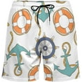 thumbnail image 3 of Sunyuer Men's Swim Trunks with Compression Liner 2-in-1 Drawstring Swimming Shorts Quick Dry Beach Board Shorts with Pockets, Lifebuoy Boat Anchor, 3XL, 3 of 8