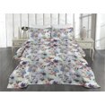 thumbnail image 2 of Ambesonne Spring Flowers Quilted Coverlet 3 Pcs, Dreamy Garden Blooms, King Size, Quartz Blush Sea Blue, 2 of 4