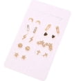 thumbnail image 5 of PENGXIANG 9Pcs Earrings Studs Variety, Bohemian Cross Heart Stars Moon Gold Square Earring Honeymoon Crystal Stud Earrings Kit for Women Fashion Jewelry, 5 of 5